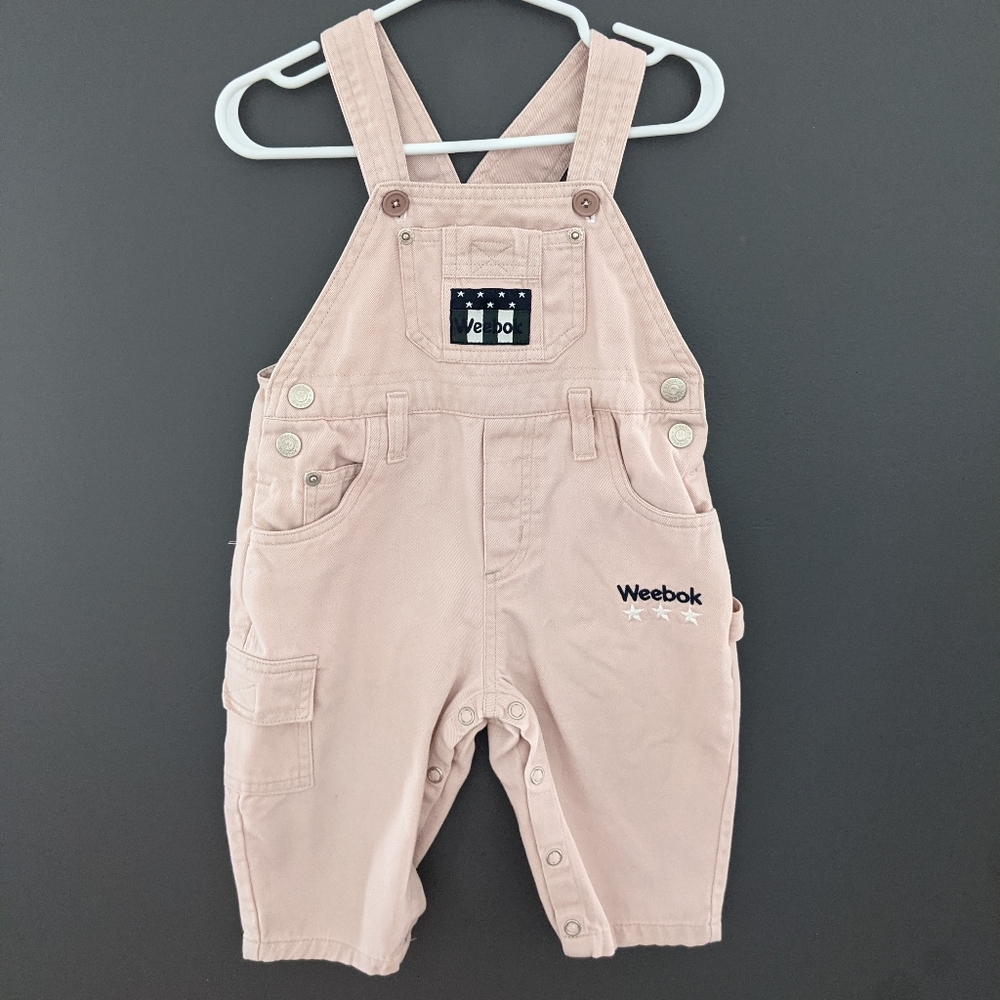 Weebok blush pink overalls